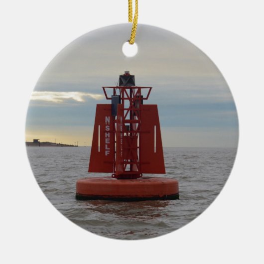 Red Channel Buoy Keramisch Ornament (Voorkant)