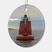 Red Channel Buoy Keramisch Ornament (Links)