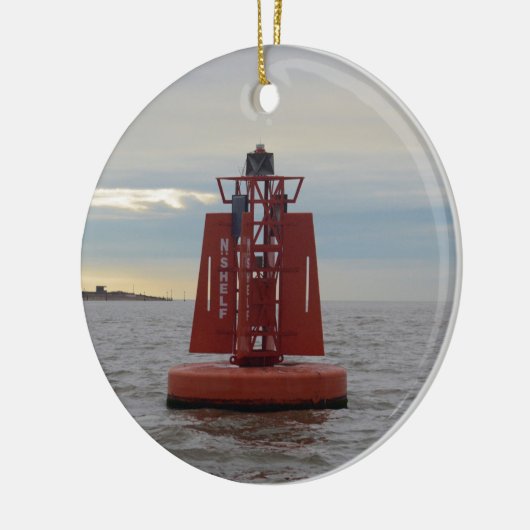 Red Channel Buoy Keramisch Ornament (Links)