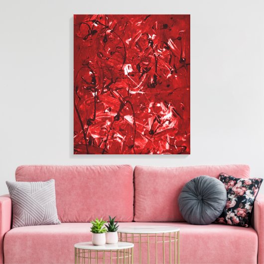 Red Chaos Canvas Afdruk (Insitu (Woonkamer))