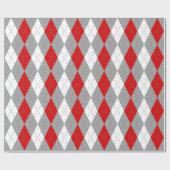 Red Charcoal Dk Grey Wht XL Argyle Cadeaupapier (Vlak)