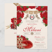 Red Charro Mariachi Quinceanera Fiesta Kaart (Voorkant / Achterkant)