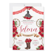 Red Charro Quinceanera Papel Picado Westerne Rozen