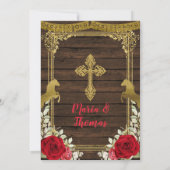 Red Charro Rozen Doop Fiesta Twin Invitation Kaart (Achterkant)