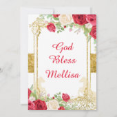 Red Charro Rozen en Gold Mexican Birthday  Kaart (Achterkant)