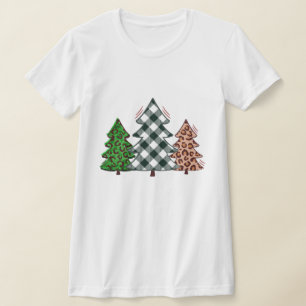 Red Check Christmas Tree Shirt - Vakantie T-shirt!