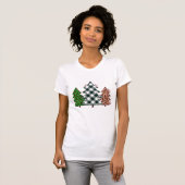 Red Check Christmas Tree Shirt - Vakantie T-shirt! (Voorkant volledig)