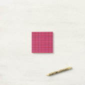 Red Check Heart Pattern Retro Chic Kantoorartikele Post-it® Notes (Op bureau)