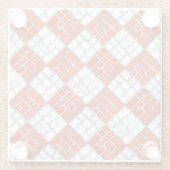 RED CHECK MOSAIC Glass Drink Onderzetter (Achterkant)