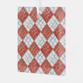 RED CHECK MOSAIC Glass Square Ornament (Voorkant links)