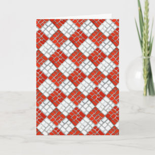 RED CHECK MOSAIC Kerst Kaart