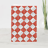 RED CHECK MOSAIC Kerst Kaart (Achterkant)
