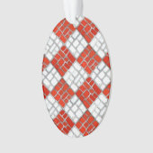 RED CHECK MOZAÏEK Acryl Ovaal Ornament (voorkant)