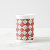 RED CHECK MOZAÏEK Bone China Mok (Voorkant)