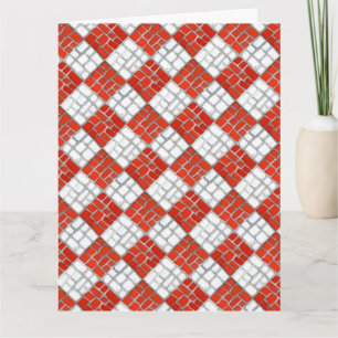 RED CHECK MOZAÏEK Grote Kerst Kaart