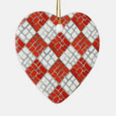 RED CHECK MOZAÏEK Keramisch Hart Ornament (Rechts)