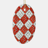 RED CHECK MOZAÏEK Keramisch Ovaal Ornament (Rechts)