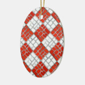 RED CHECK MOZAÏEK Keramisch Ovaal Ornament (Links)