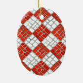 RED CHECK MOZAÏEK Keramisch Ovaal Ornament (Achterkant)