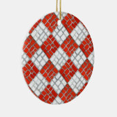 RED CHECK MOZAÏEK Keramische Cirkel Ornament (Rechts)
