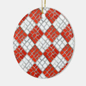 RED CHECK MOZAÏEK Keramische Cirkel Ornament (Links)