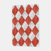 RED CHECK MOZAÏEK Metalen Vierkante Ornament (Voorkant links)