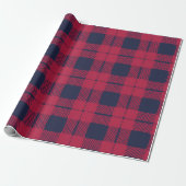 Red Check Pset Farmhouse Land met kerstcadeau Cadeaupapier (Uitgerold)