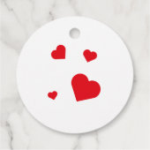 Red Check Red Hearts Valentine's Day Paper Bedankjes Labels (Achterkant)