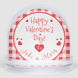 Red Check Red Hearts Valentine's Day PHOTO Sneeuwbol