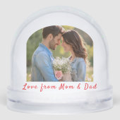 Red Check Red Hearts Valentine's Day PHOTO Sneeuwbol (Achterkant)