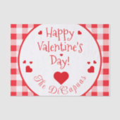 Red Check Red Hearts Valentine's Day Tissuepapier (Voorkant)