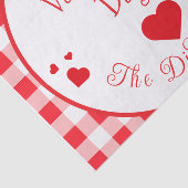 Red Check Red Hearts Valentine's Day Tissuepapier (Detail)