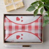 Red Check Red Hearts Valentine's Day Tissuepapier (Geschenk)
