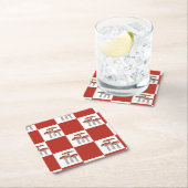 Red check with mushroom kartonnen onderzetters (Insitu)