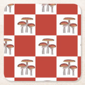 Red check with mushroom kartonnen onderzetters (Voorkant)