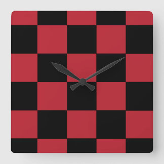 Red Checker Clock Vierkante Klok