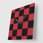 Red Checker Clock Vierkante Klok (Hoek)