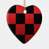 Red Checker Keramisch Ornament (Rechts)