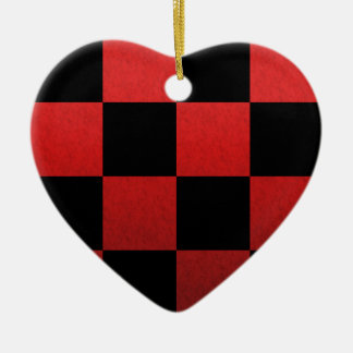 Red Checker Keramisch Ornament