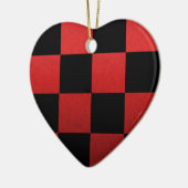 Red Checker Keramisch Ornament (Links)