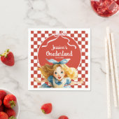 Red Checkered Alice in ONEDERLAND 1st Birthday Servet (Insitu)