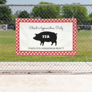 Red Checkered Client Appreciation BBQ Party Spandoek