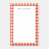 Red Checkered gepersonaliseerd Post-it® Notes (Voorkant)
