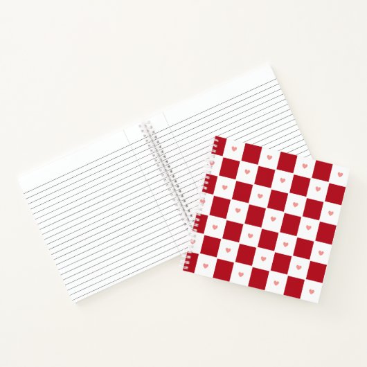 Red Checkered Love Notitieboek (Binnen)