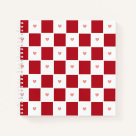 Red Checkered Love Notitieboek