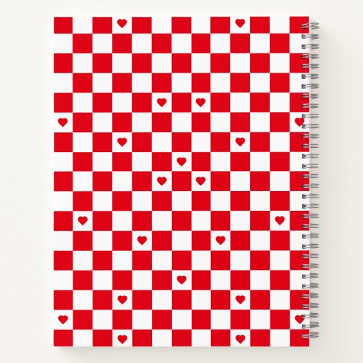 Red Checkered Pattern Background Notitieboek (Achterkant)
