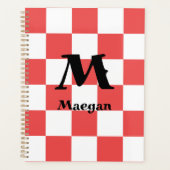 Red Checkered Pattern Background Planner (Voorkant)