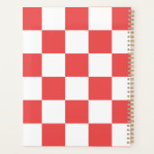 Red Checkered Pattern Background Planner (Achterkant)