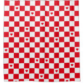 Red Checkered Pattern Background Shower Curtain Douchegordijn (Voorkant)