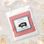 Red Checkered Pig Roast BBQ Party Bedankzakje (Geknipt)